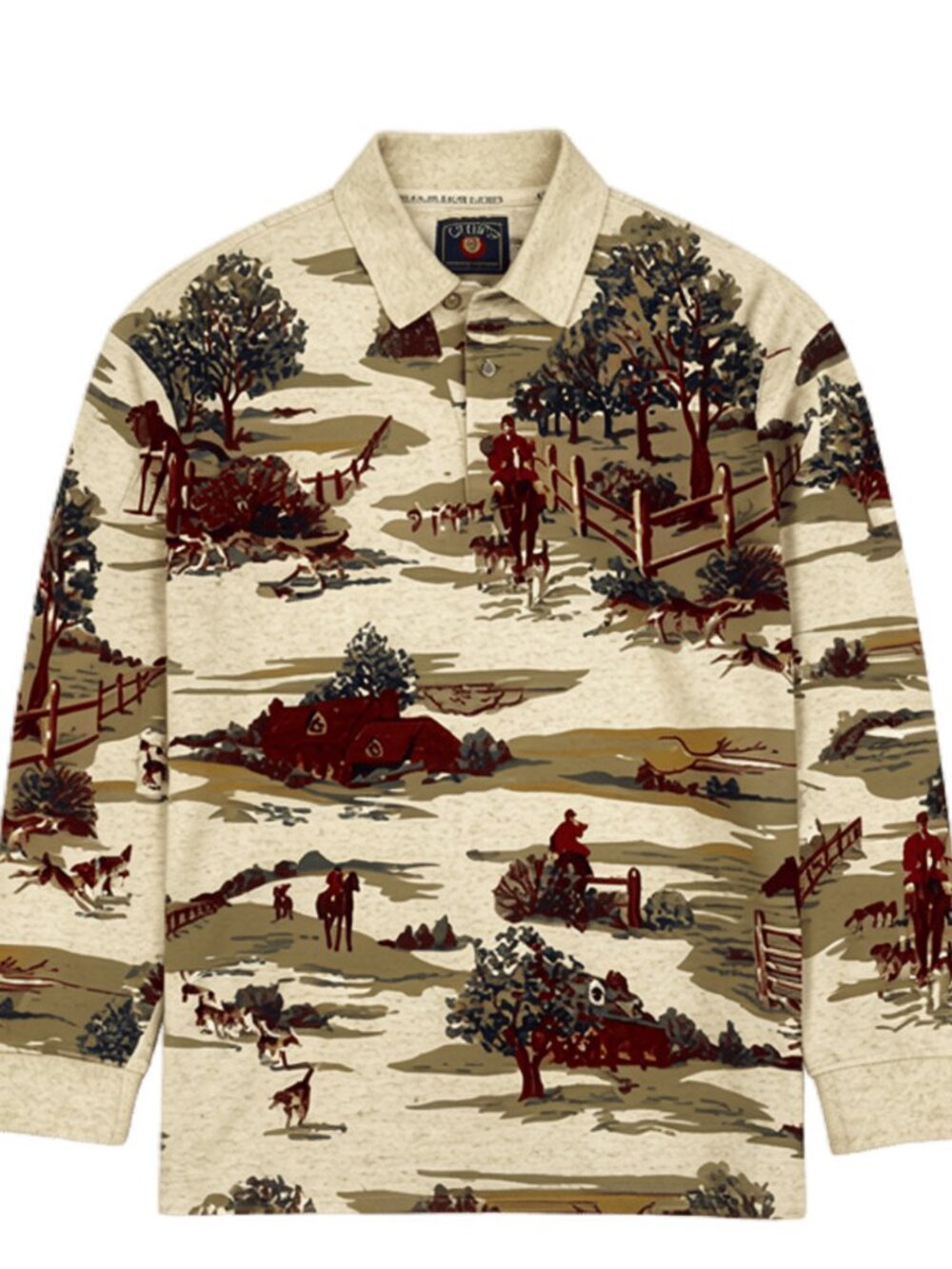 Ralph Lauren Chaps Equestrian Scene Rugby Shirt, Size Large
